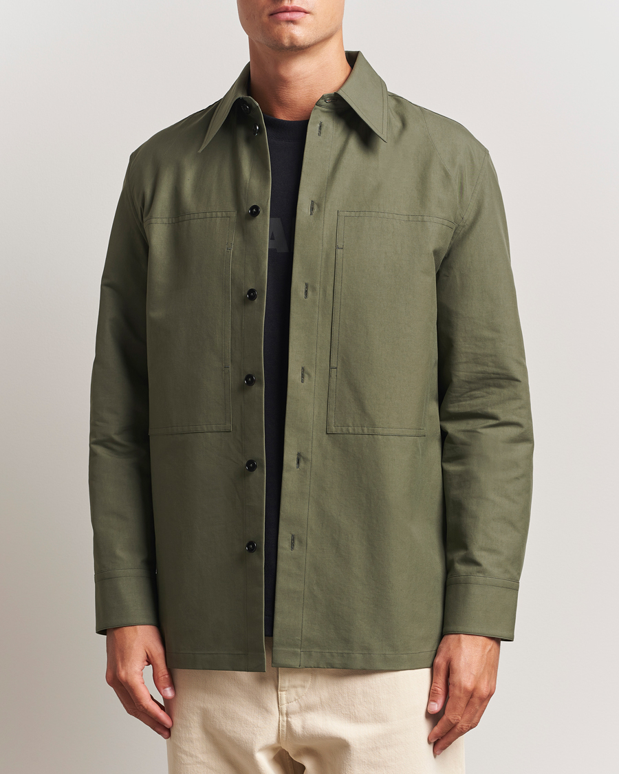 Herre | Skjorter | Jil Sander | Compact Cotton Overshirt Olive