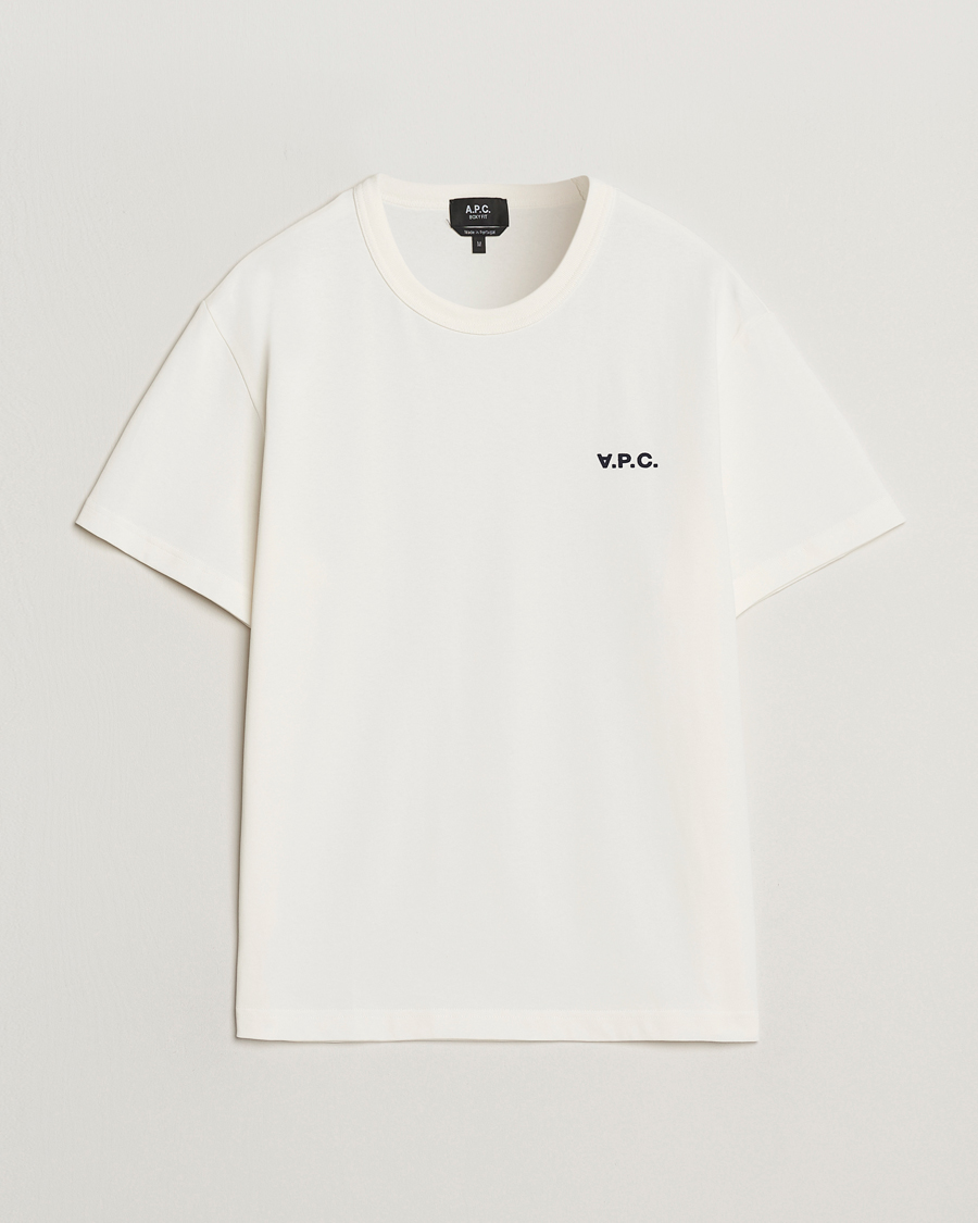 Herre | T-Shirts | A.P.C. | Boxy Fit Petit VPC T-Shirt White/Dark Navy