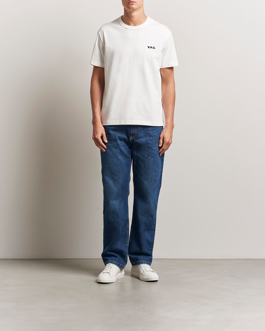 Herre | T-Shirts | A.P.C. | Boxy Fit Petit VPC T-Shirt White/Dark Navy