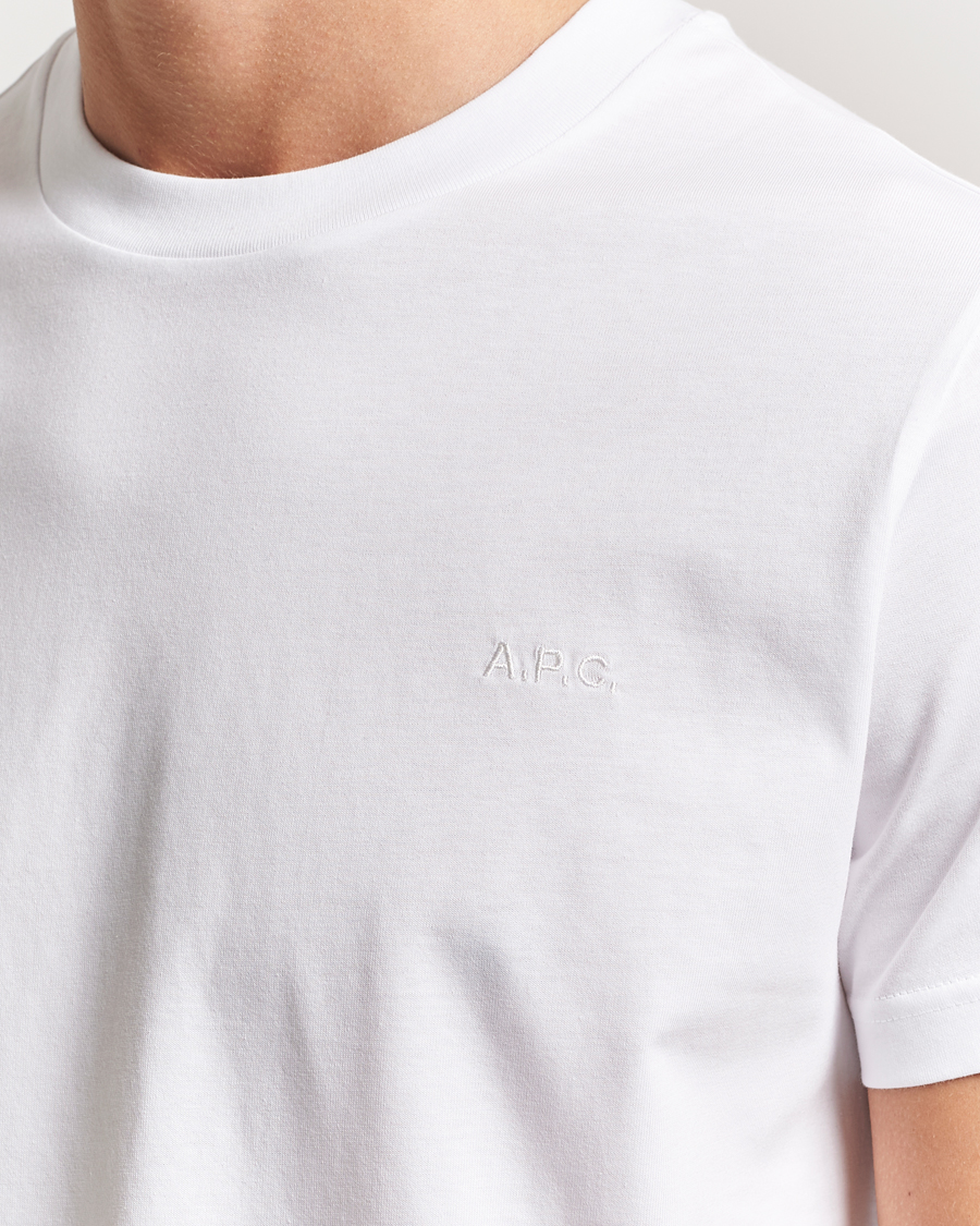 Herre | T-Shirts | A.P.C. | Embroidered APC T-Shirt White