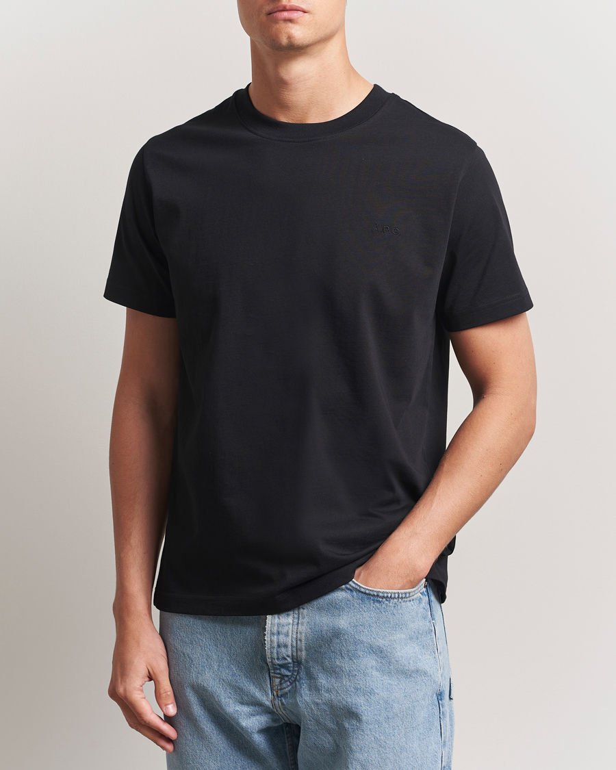 Herre | T-Shirts | A.P.C. | Embroidered APC T-Shirt Black