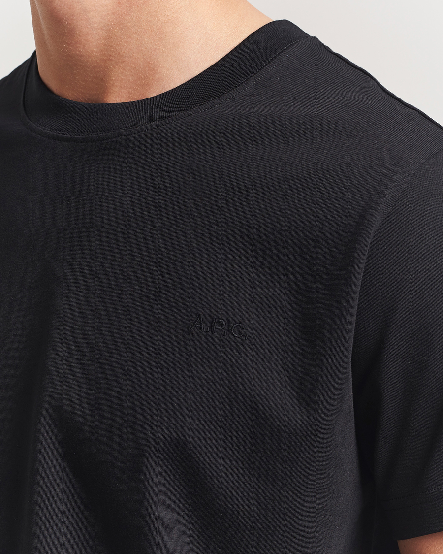 Herre | T-Shirts | A.P.C. | Embroidered APC T-Shirt Black