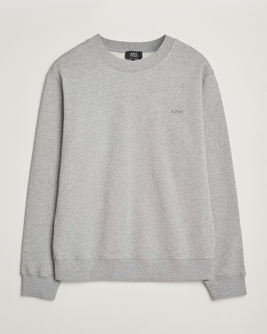 Herre | Gensere | A.P.C. | Embroidered APC Sweatshirt Heather Grey