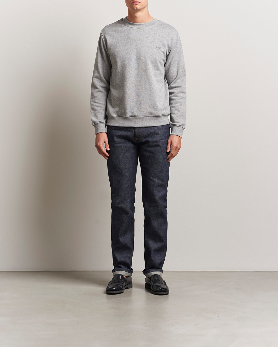 Herre | Gensere | A.P.C. | Embroidered APC Sweatshirt Heather Grey