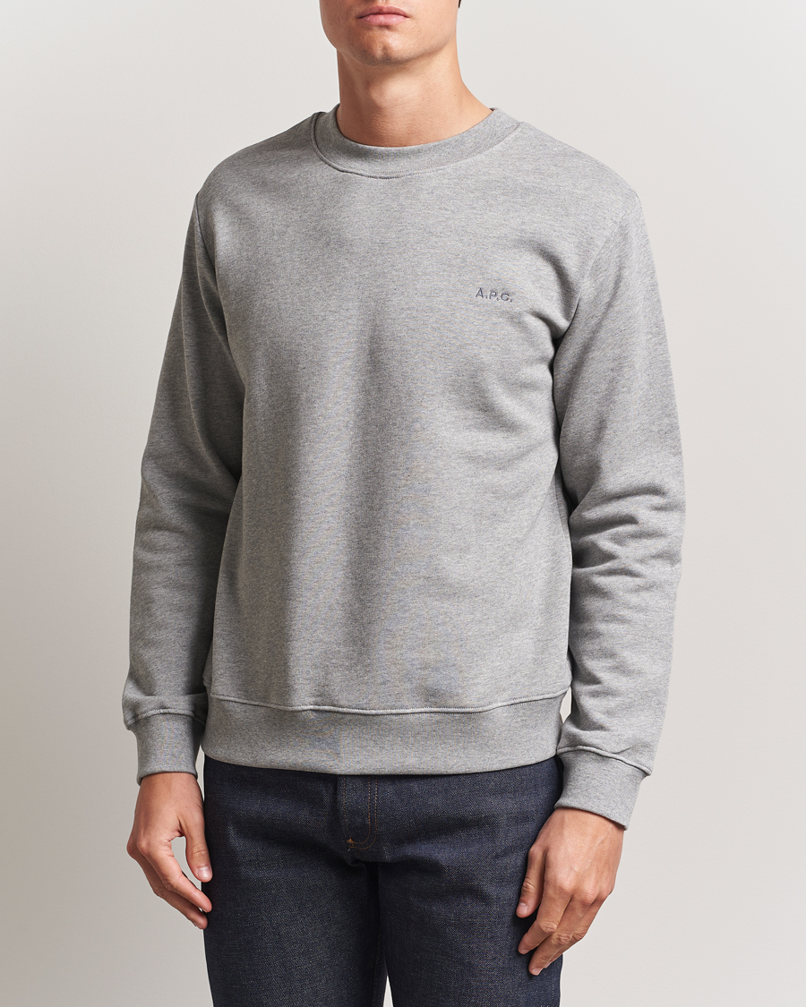 Herre | Gensere | A.P.C. | Embroidered APC Sweatshirt Heather Grey