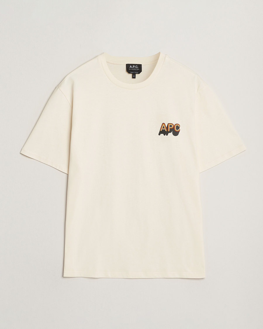 Herre | T-Shirts | A.P.C. | 70's Logo T-Shirt Ecru