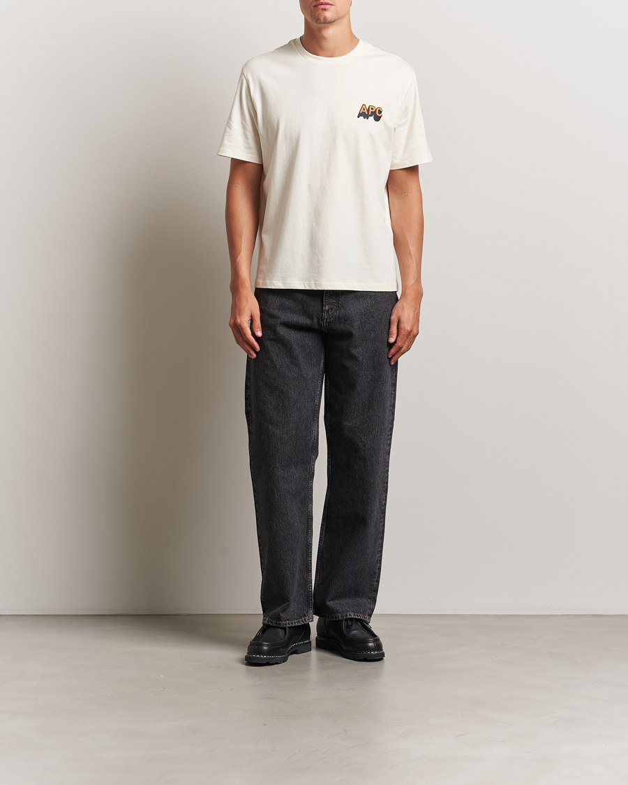 Herre | T-Shirts | A.P.C. | 70's Logo T-Shirt Ecru