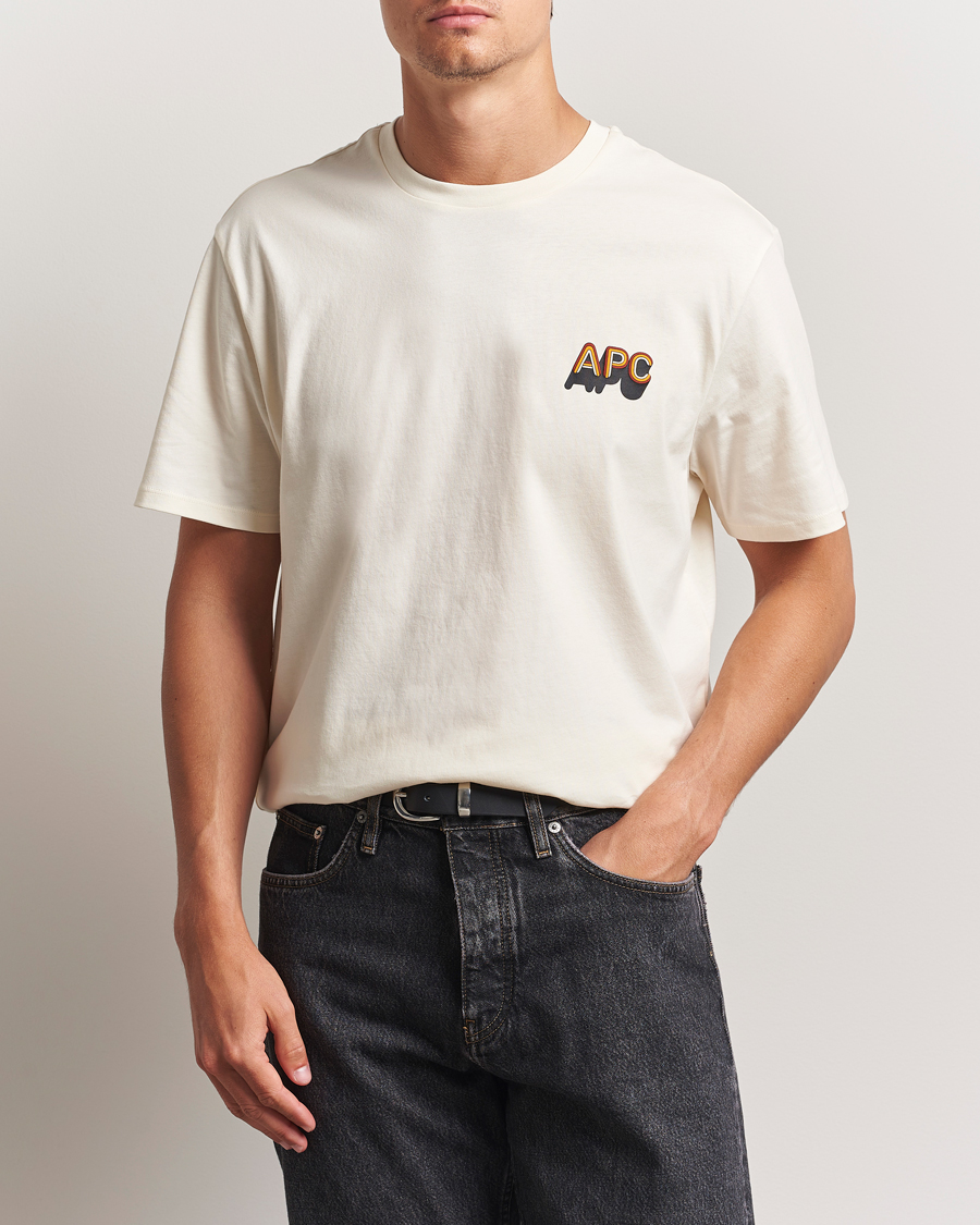 Herre | T-Shirts | A.P.C. | 70's Logo T-Shirt Ecru