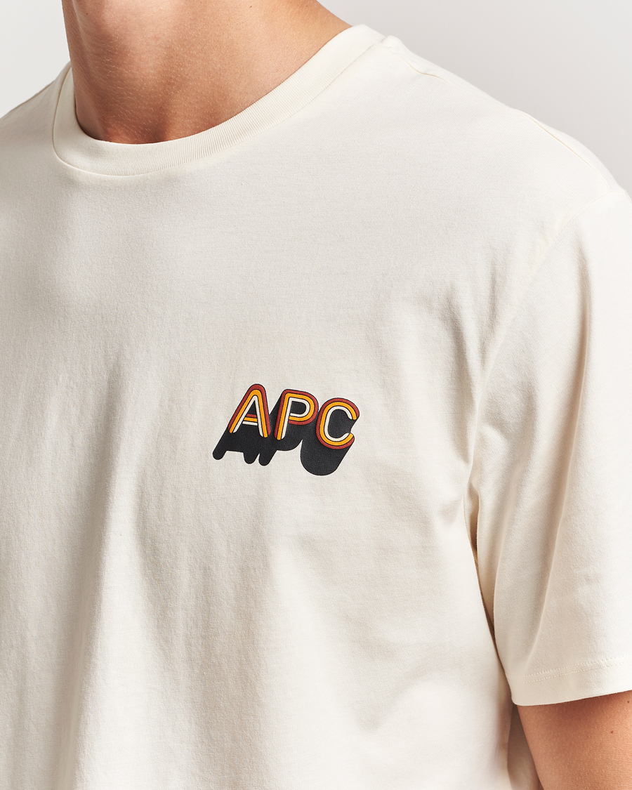 Herre | T-Shirts | A.P.C. | 70's Logo T-Shirt Ecru