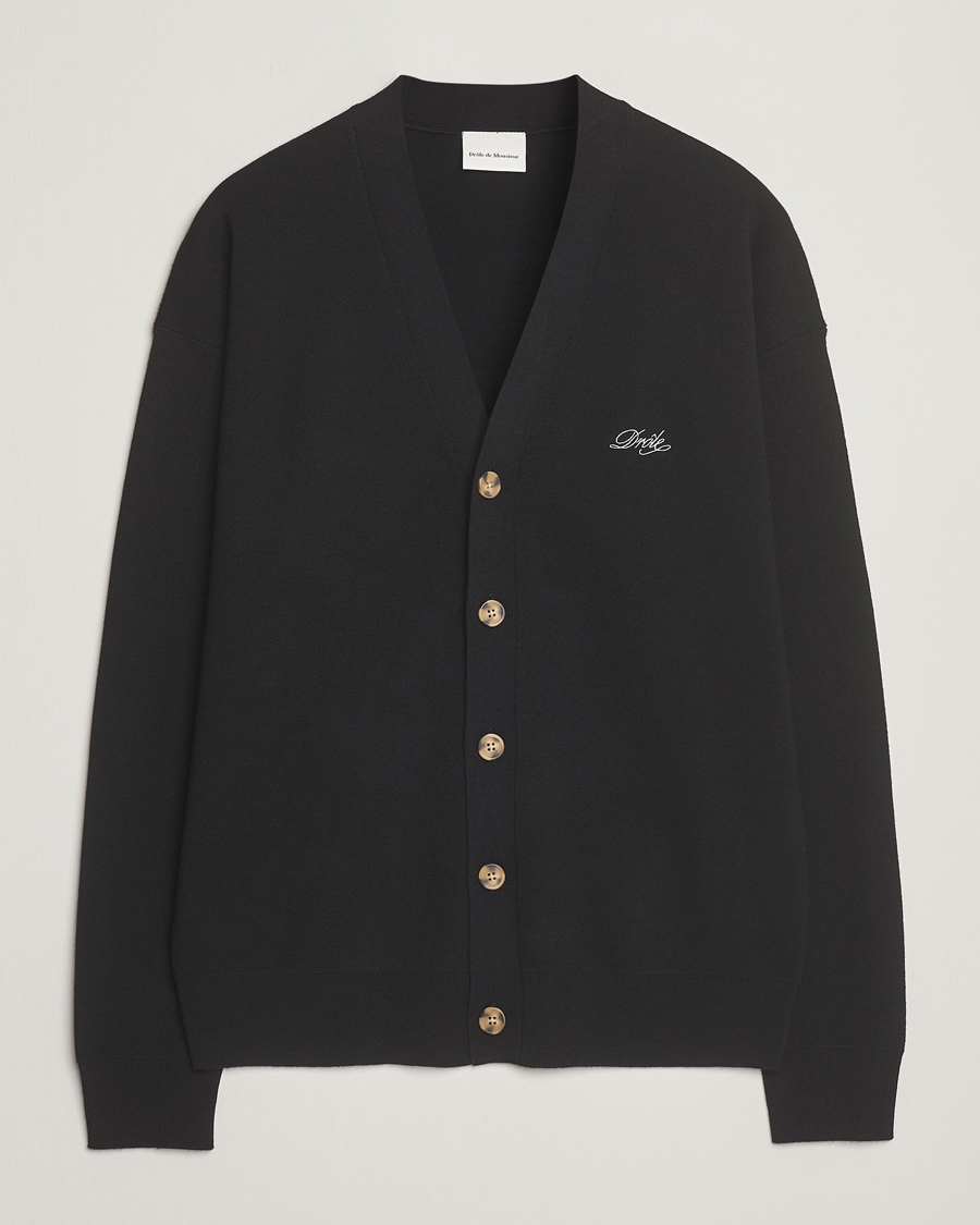 Herre | Gensere | Drôle de Monsieur | Merino Knitted Cardigan Black