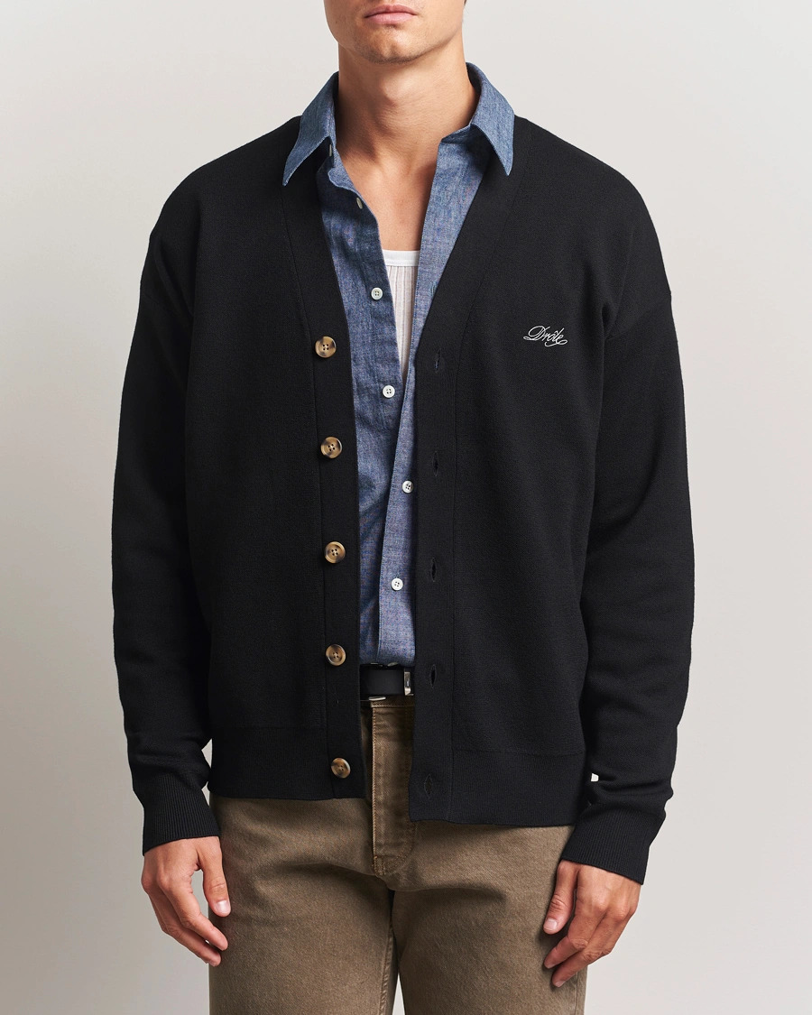 Herre | Gensere | Drôle de Monsieur | Merino Knitted Cardigan Black