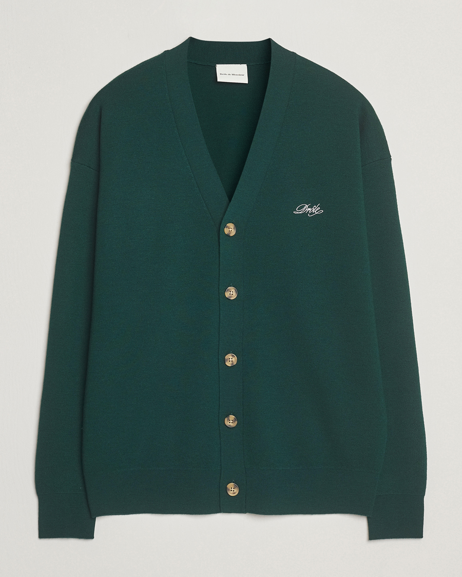 Herre | Gensere | Drôle de Monsieur | Merino Knitted Cardigan Dark Green