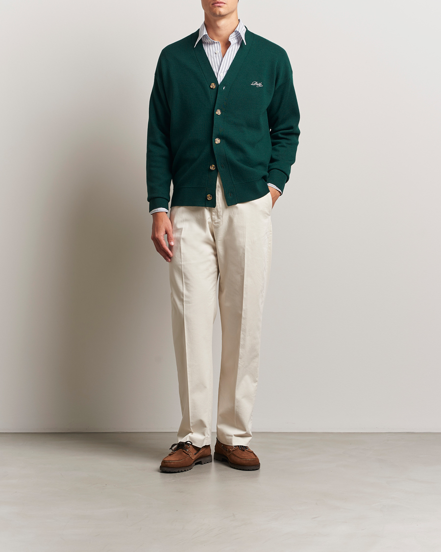 Herre | Gensere | Drôle de Monsieur | Merino Knitted Cardigan Dark Green