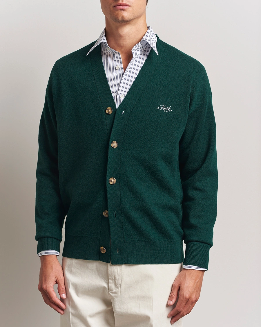 Herre | Gensere | Drôle de Monsieur | Merino Knitted Cardigan Dark Green