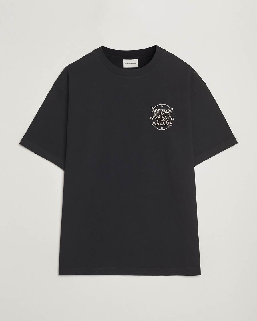 Herre | T-Shirts | Drôle de Monsieur | Slogan Tresses T-Shirt Black