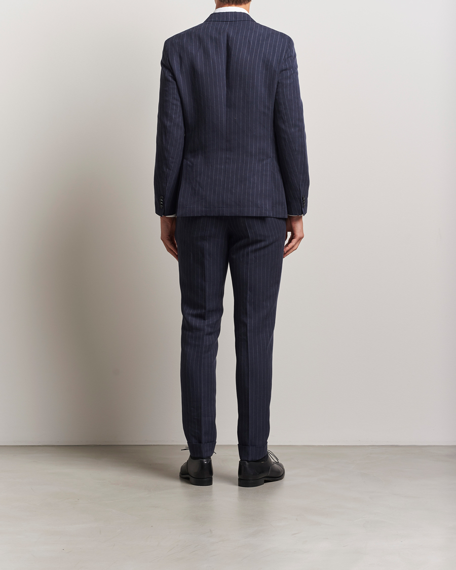 Herre | Dresser | BOSS BLACK | Huge Double Breasted Pinstriped Suit Dark Blue