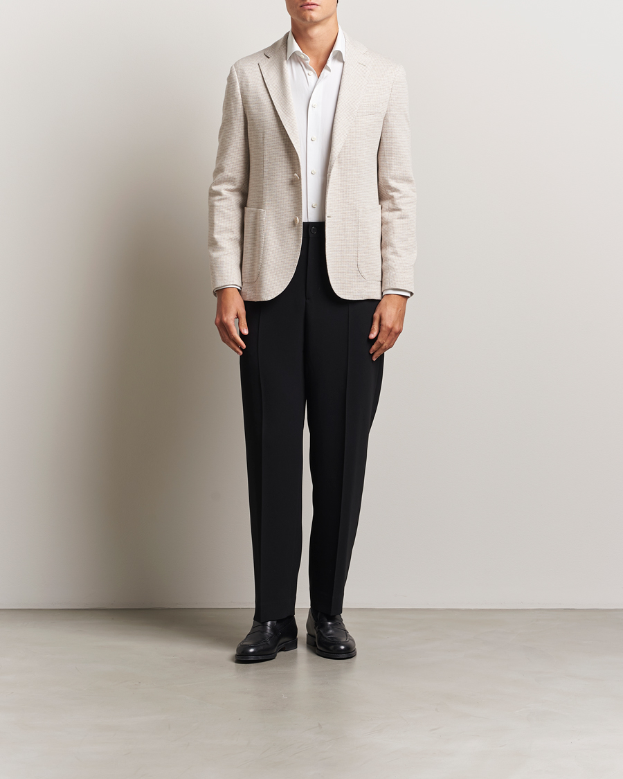 Herre | Dressjakker | BOSS BLACK | Hanry Cotton Pepita Blazer Medium Beige