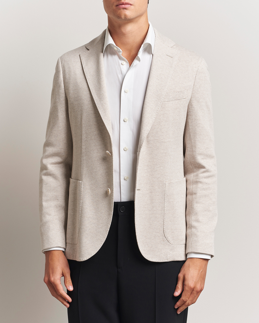 Herre | Dressjakker | BOSS BLACK | Hanry Cotton Pepita Blazer Medium Beige