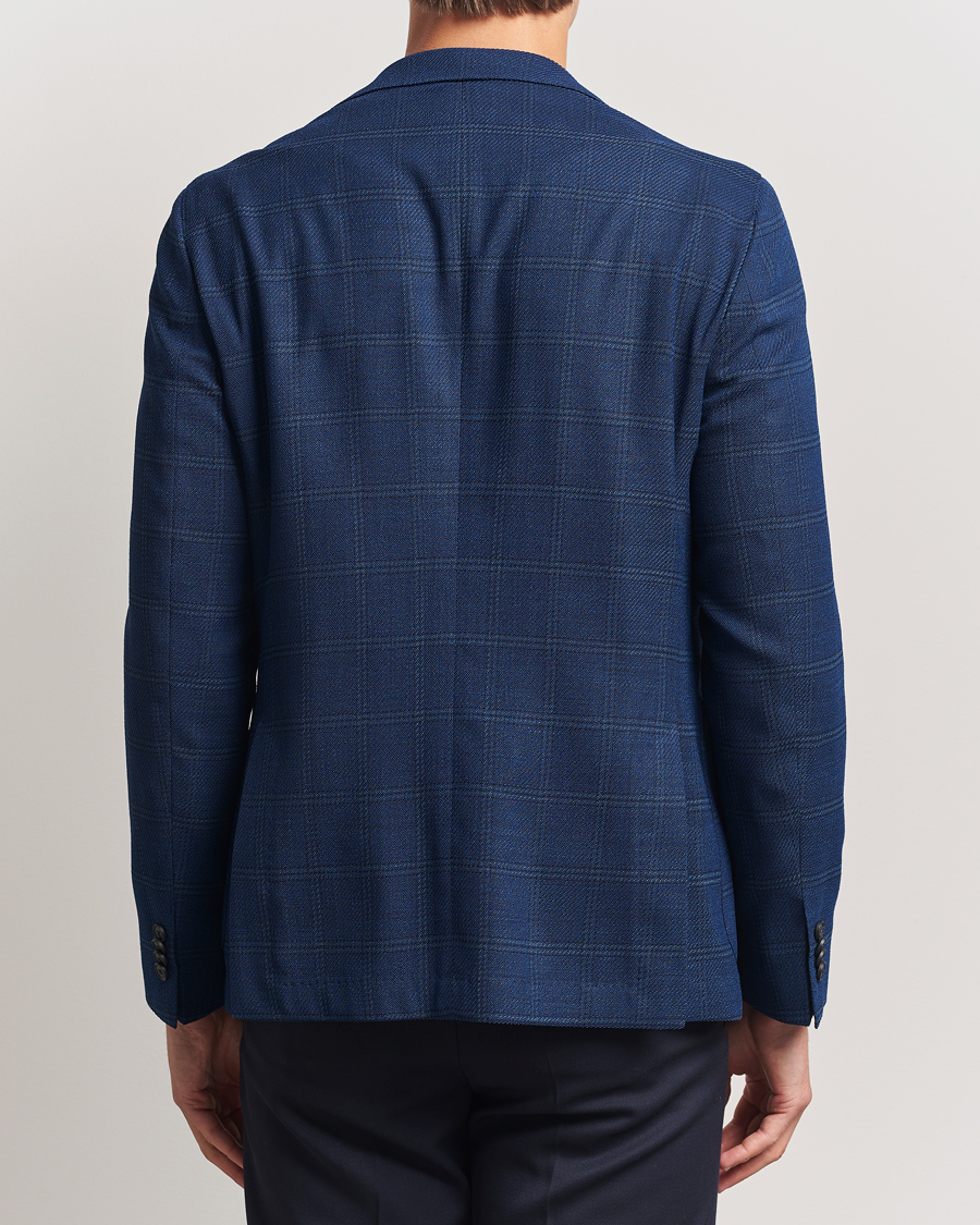 Herre | Dressjakker | BOSS BLACK | Hanry Wool Checked Blazer Dark Blue