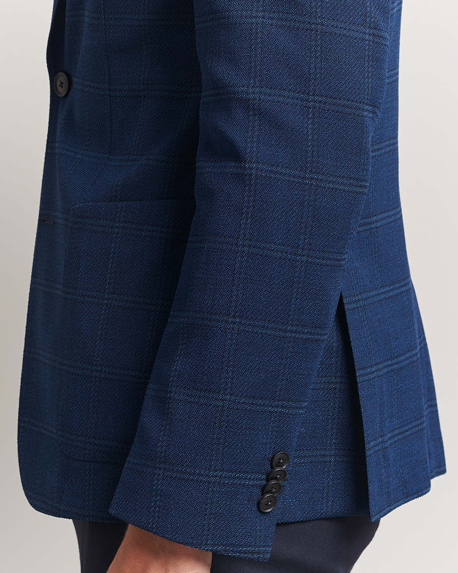 Herre | Dressjakker | BOSS BLACK | Hanry Wool Checked Blazer Dark Blue