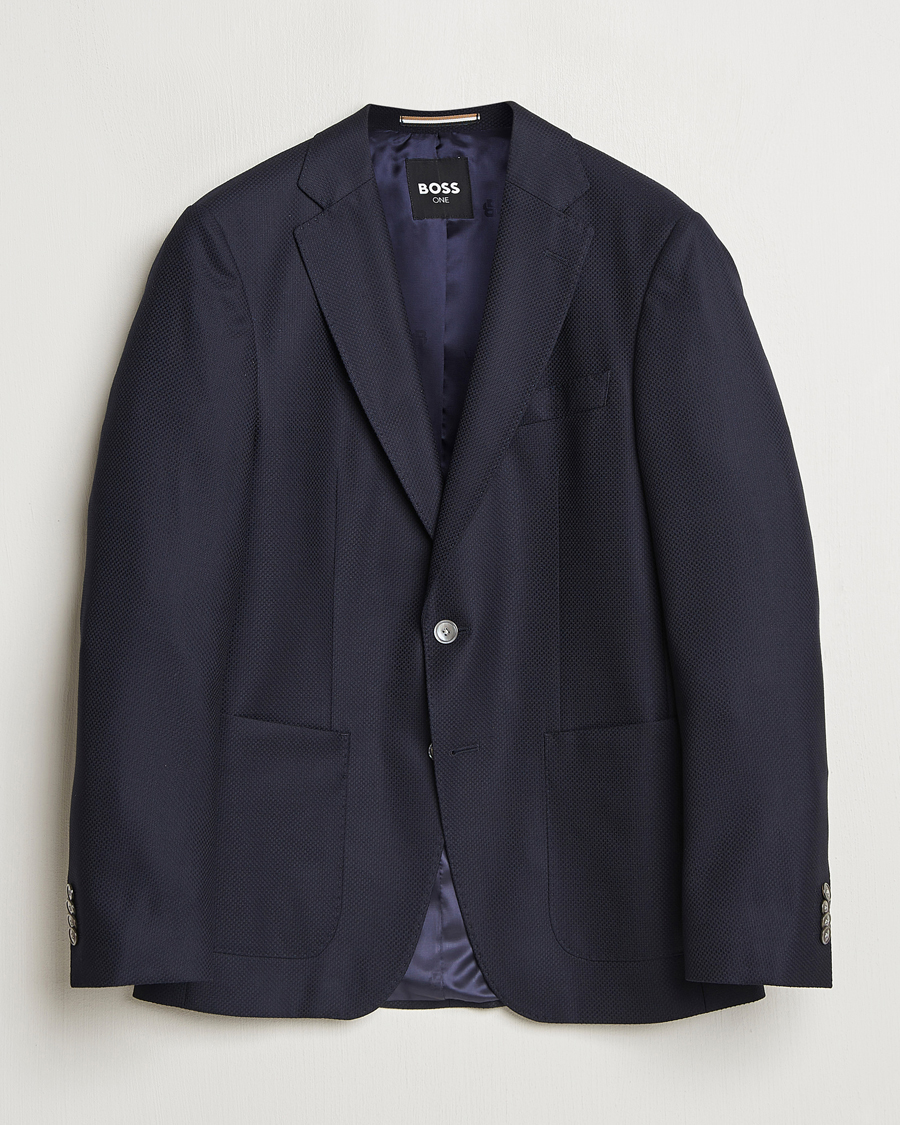 Herre | Dressjakker | BOSS BLACK | Hutson Structured Blazer Dark Blue