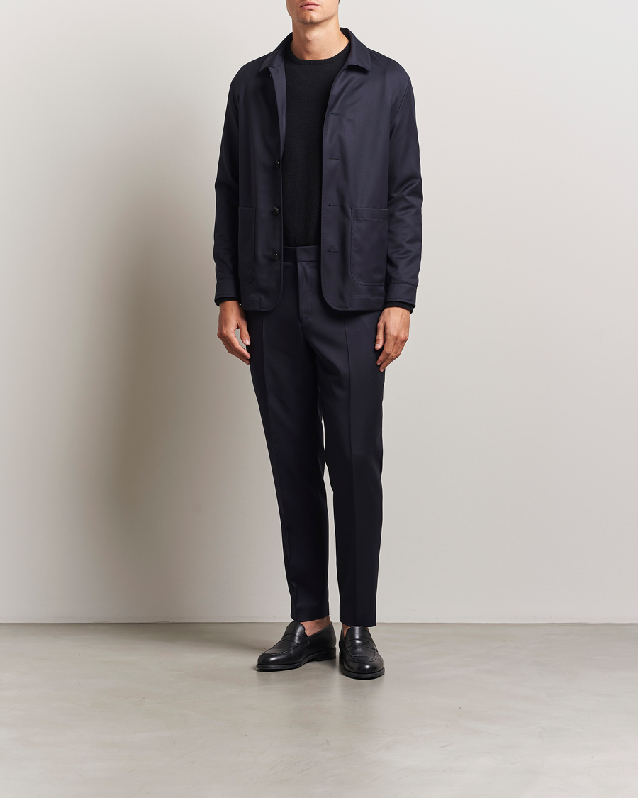 Herre | Bukser | BOSS BLACK | Perin Pleated Trousers Dark Blue