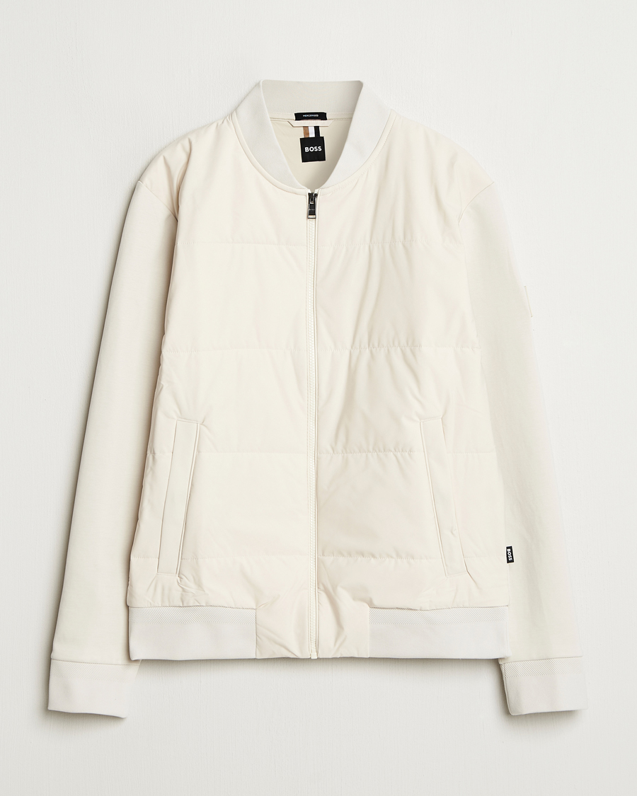 Herre | Gensere | BOSS BLACK | Skiles Hybrid Full Zip Open White