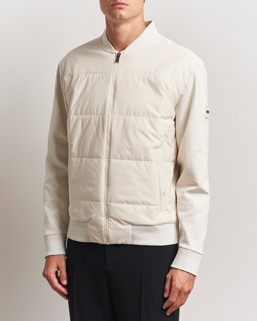 Herre | Gensere | BOSS BLACK | Skiles Hybrid Full Zip Open White