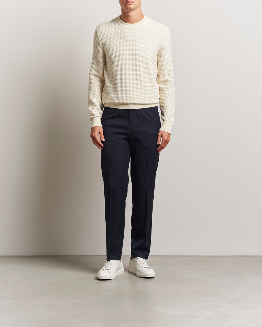 Herre | Gensere | BOSS BLACK | Imberto Structured Knitted Sweater Open White