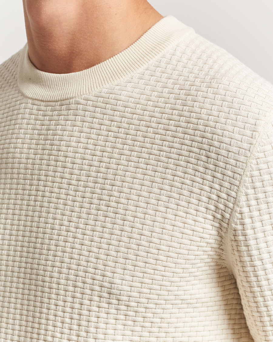 Herre | Gensere | BOSS BLACK | Imberto Structured Knitted Sweater Open White