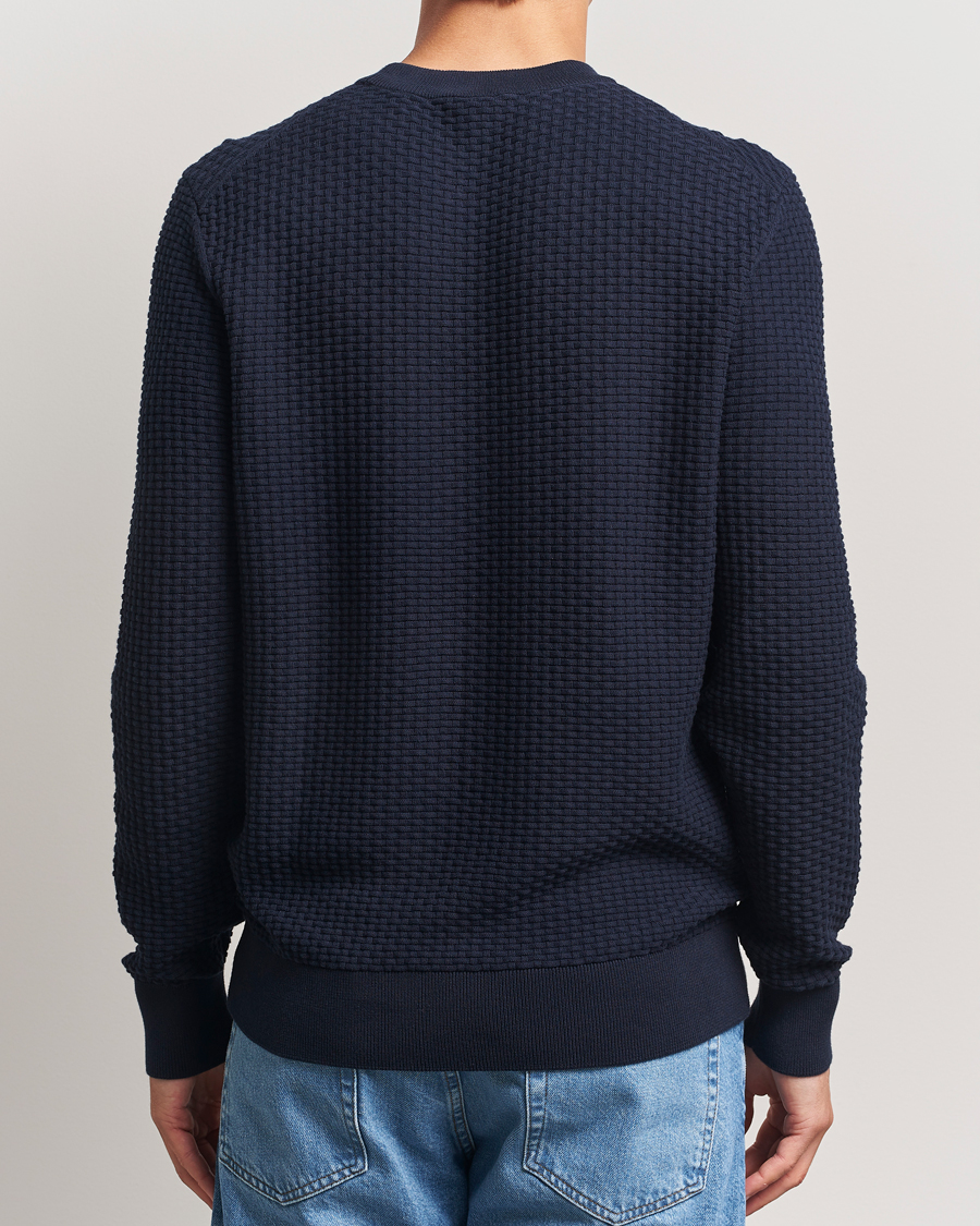 Herre | Gensere | BOSS BLACK | Imberto Structured Knitted Sweater Dark Blue