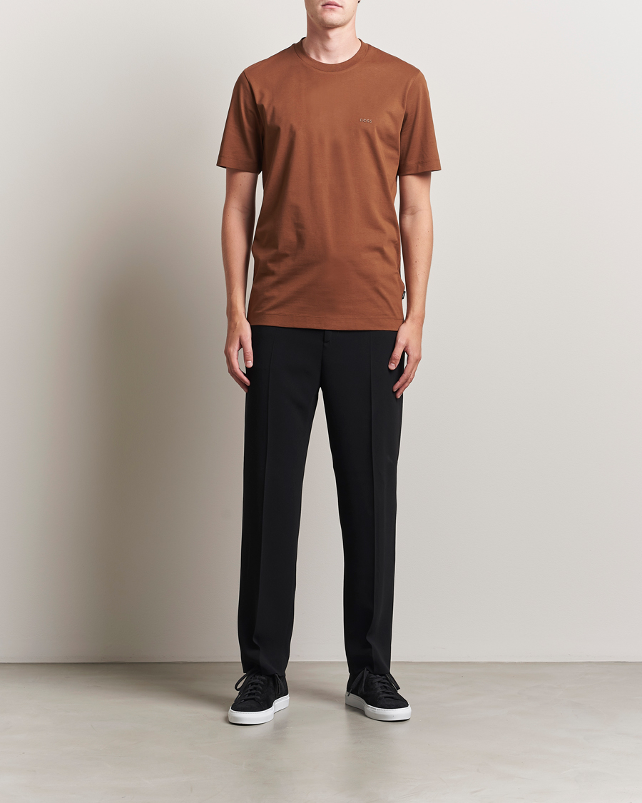 Herre | T-Shirts | BOSS BLACK | Thompson Crew Neck T-Shirt Medium Brown