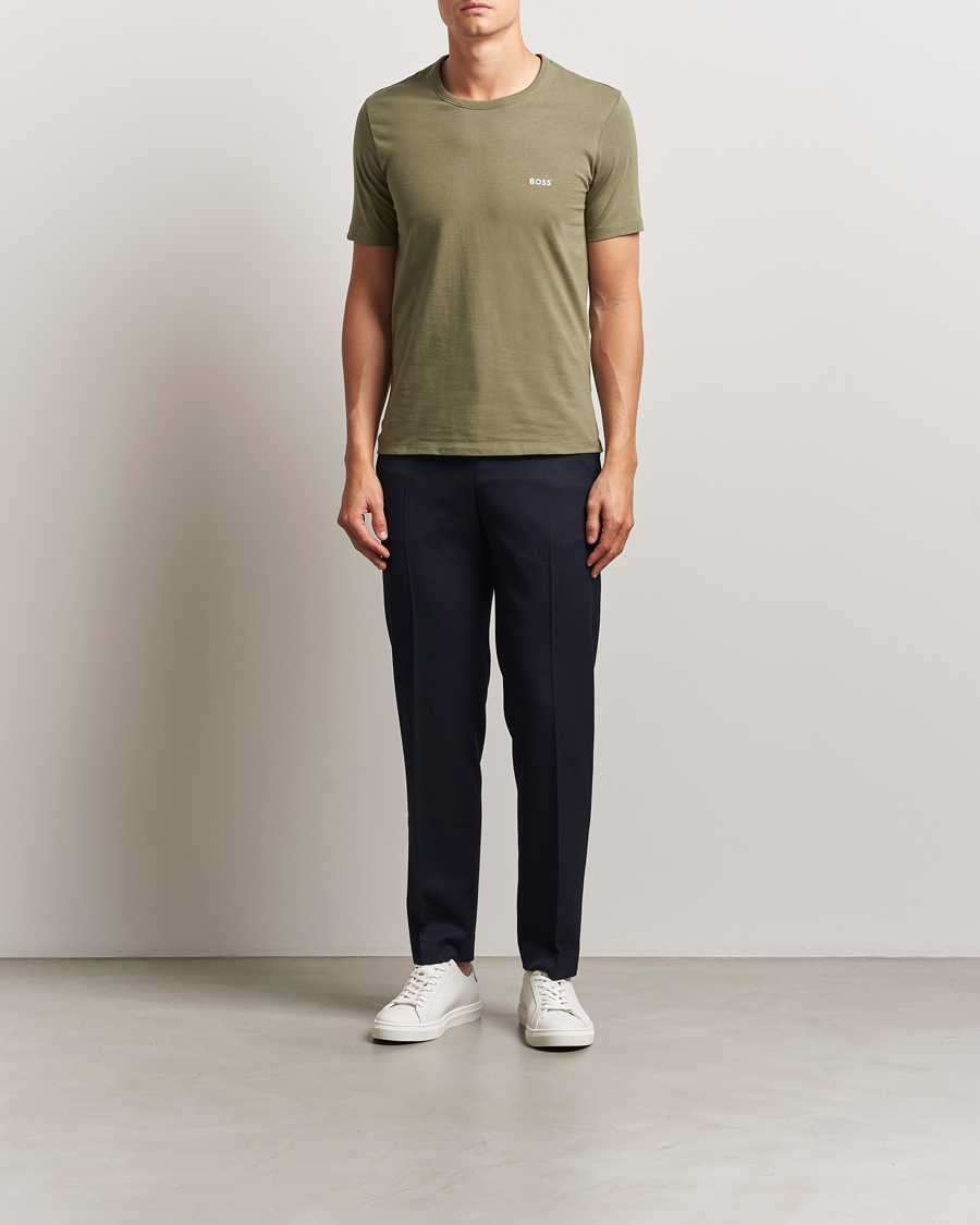 Herre | T-Shirts | BOSS BLACK | 3-Pack Crew Neck T-Shirt Grey/Green/Black