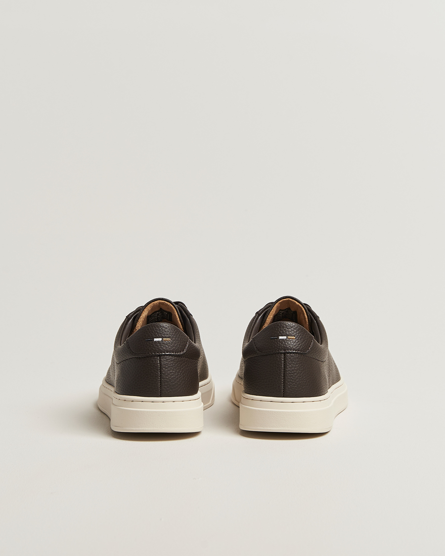 Herre | Sneakers | BOSS BLACK | Kieran Grained Leather Sneaker Dark Brown