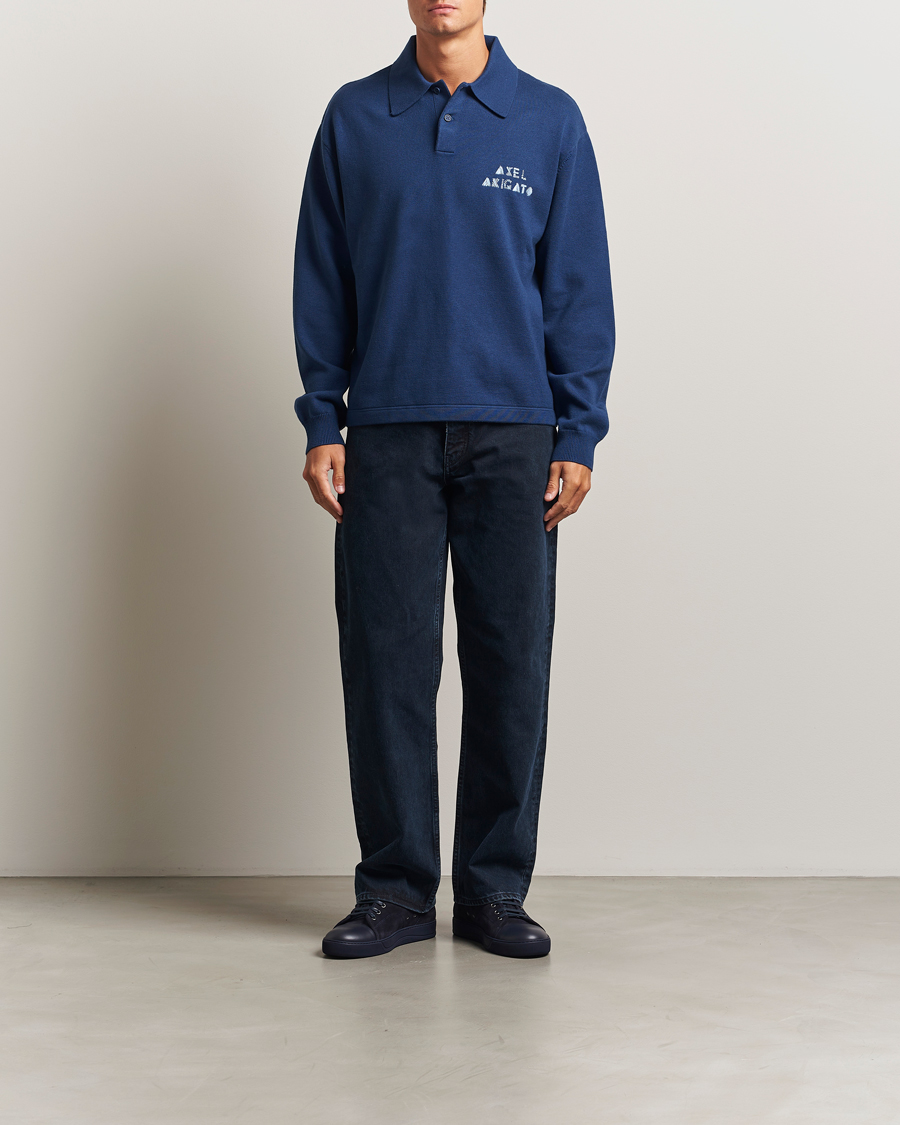 Herre | Gensere | Axel Arigato | Frey Wool/Cotton Knitted Polo Navy