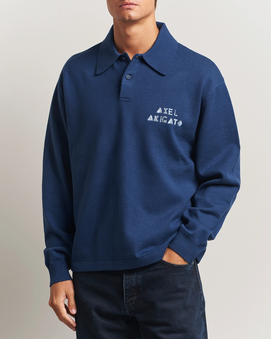 Herre | Gensere | Axel Arigato | Frey Wool/Cotton Knitted Polo Navy