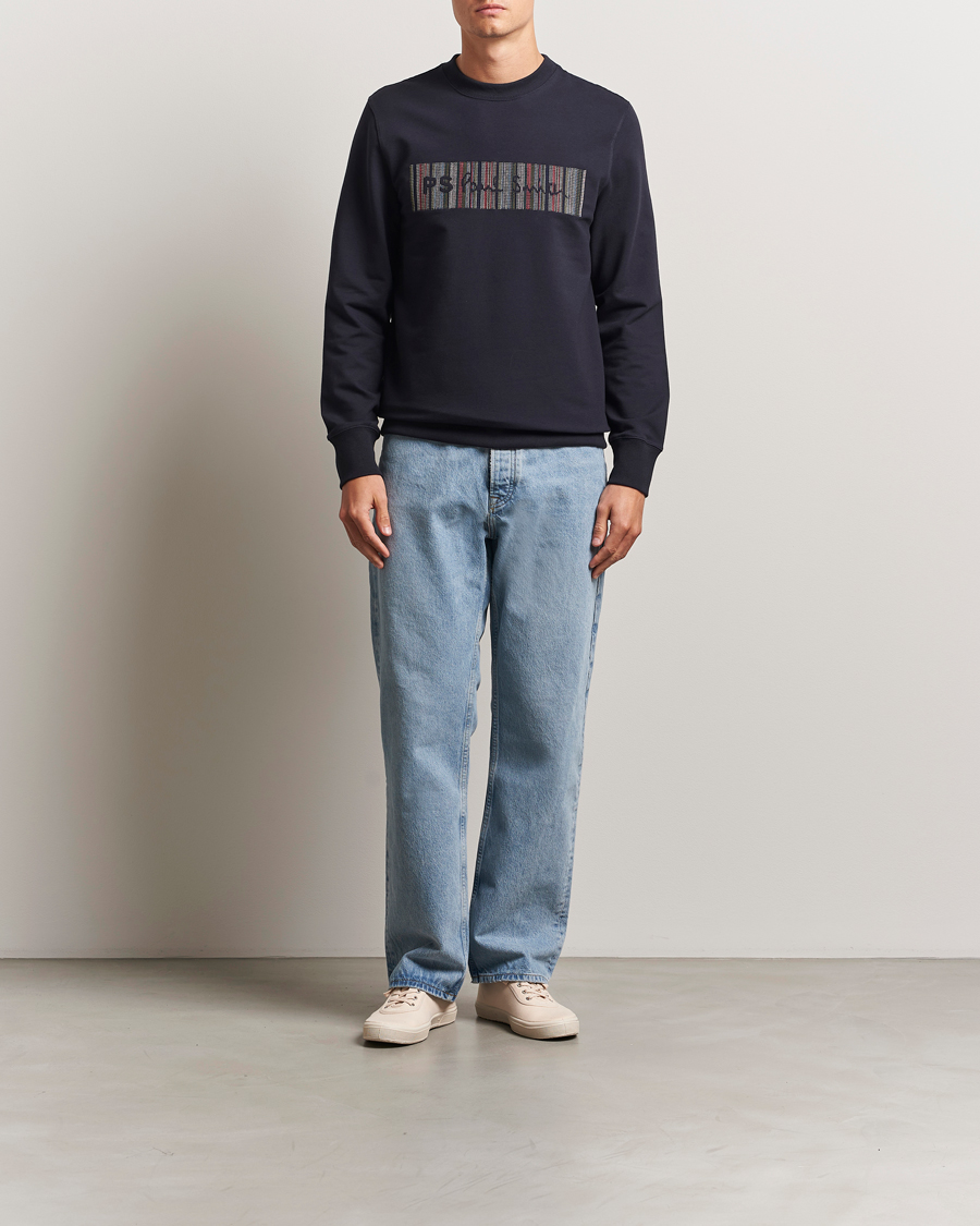 Herre | Gensere | PS Paul Smith | Striped Crew Neck Sweatshirt Navy