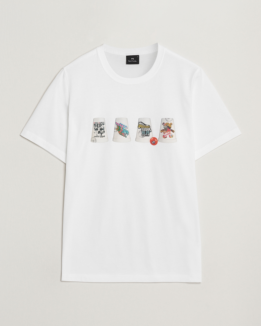 Herre | T-Shirts | PS Paul Smith | Cups Crew Neck T-Shirt White