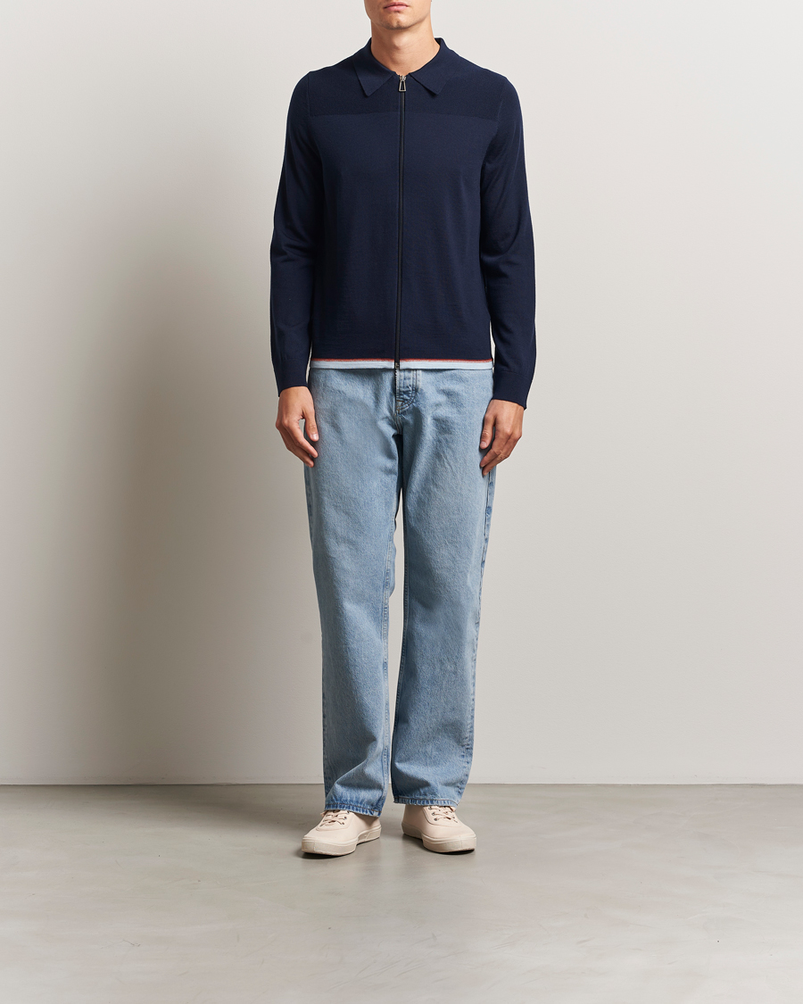 Herre | Gensere | PS Paul Smith | Merino Knitted Full Zip Navy