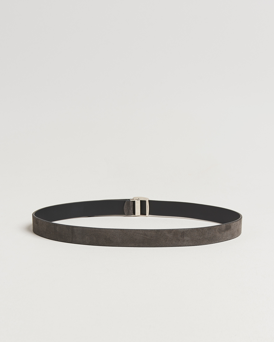 Herre | Belter | Anderson's | Suede Buckle Belt 3cm Grey