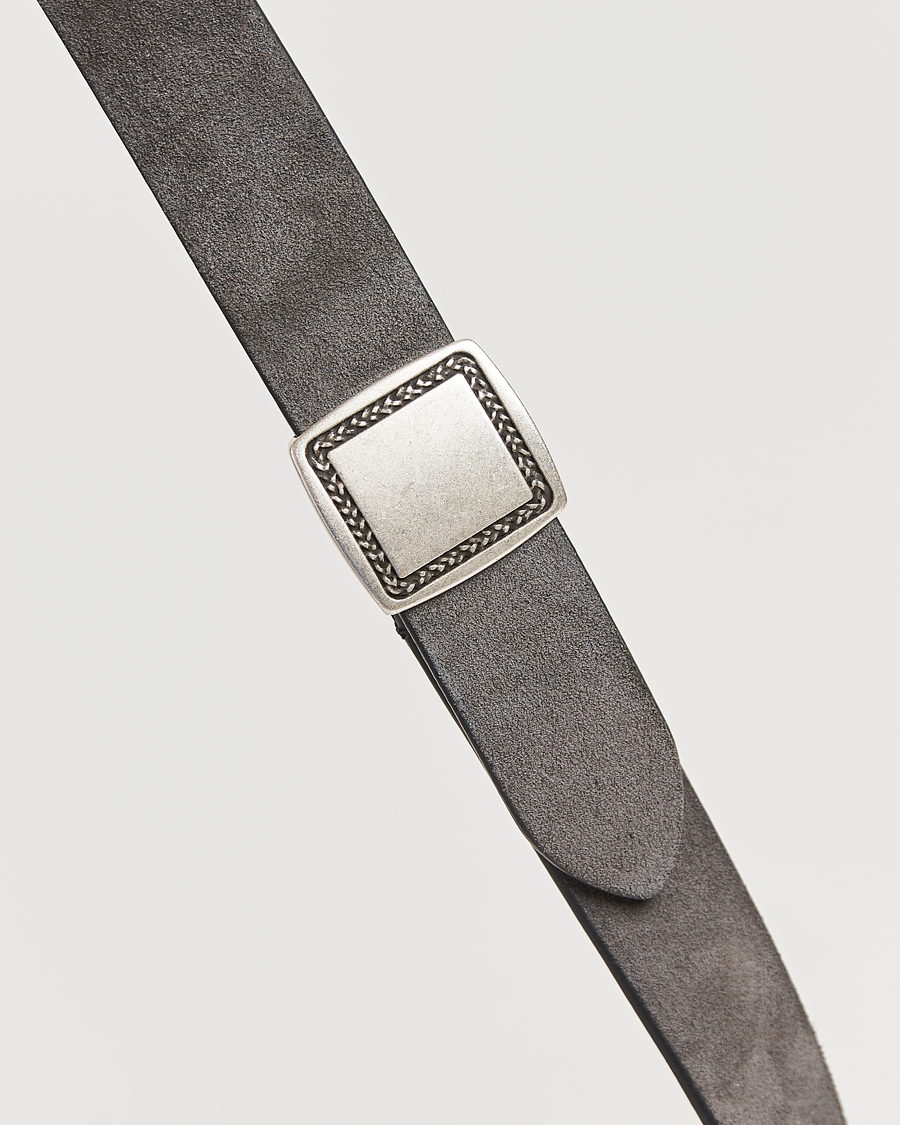 Herre | Belter | Anderson's | Suede Buckle Belt 3cm Grey