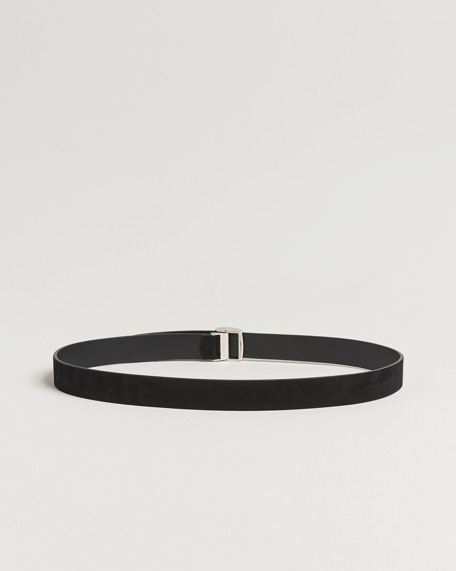 Herre | Belter | Anderson's | Suede Buckle Belt 3cm Black