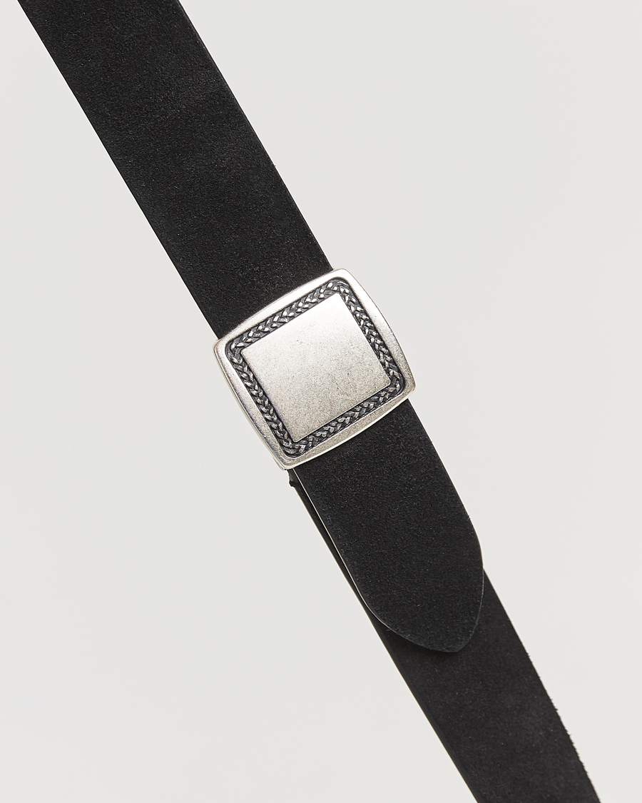 Herre | Belter | Anderson's | Suede Buckle Belt 3cm Black