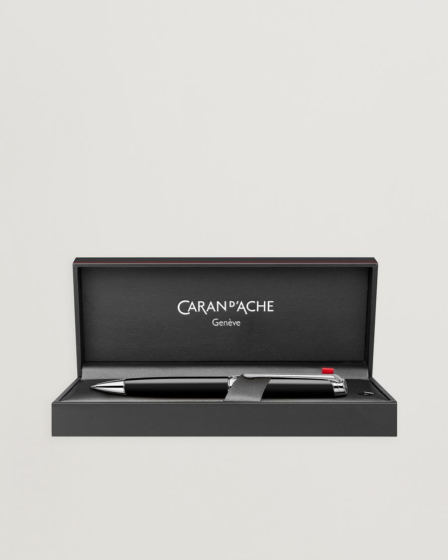 Herre | Penner | Caran d'Ache | Caran d' Ache Léman Ballpoint Pen Ebony Black/Silver Plated