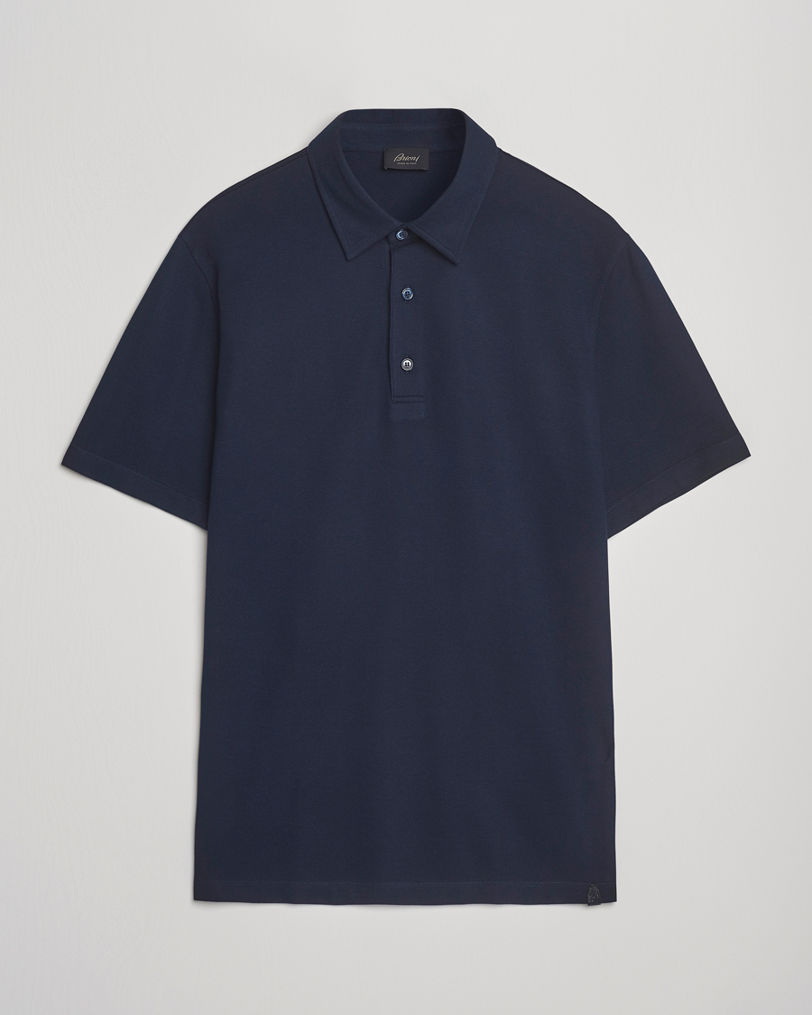 Herre | Pikéer | Brioni | Short Sleeve Polo Piquet Navy