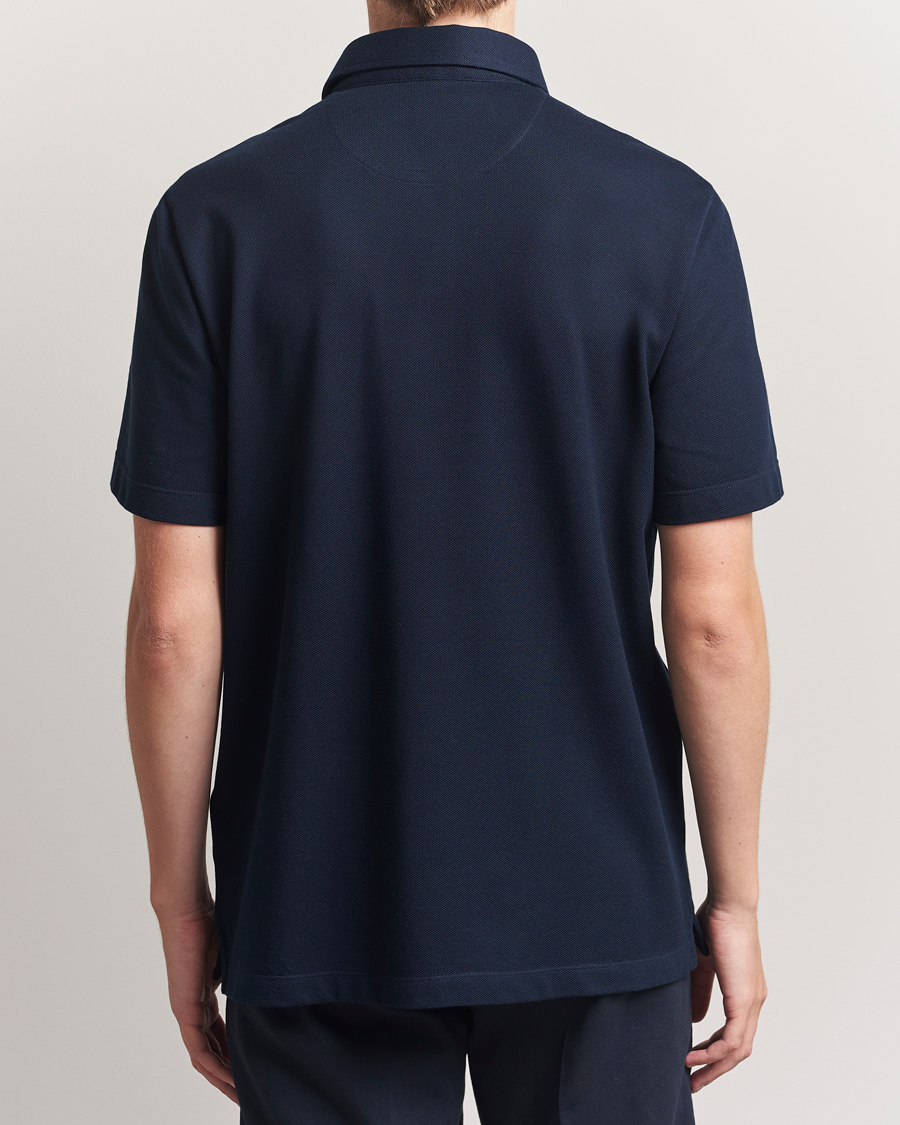Herre | Pikéer | Brioni | Short Sleeve Polo Piquet Navy