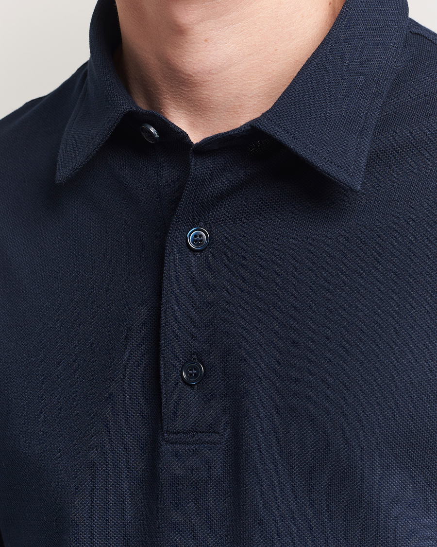 Herre | Pikéer | Brioni | Short Sleeve Polo Piquet Navy