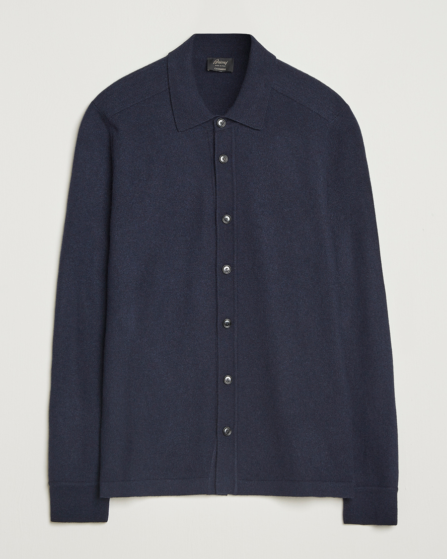 Herre | Gensere | Brioni | Cashmere Shirt Cardigan Navy