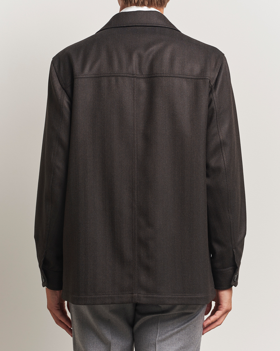 Herre | Jakker | Brioni | Herringbone Hunting Jacket Dark Brown