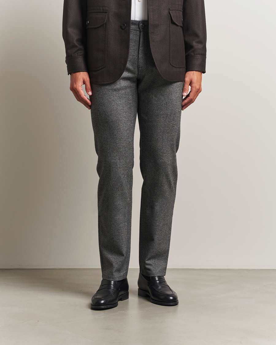 Herre | Bukser | Brioni | 5-Pocket Flannel Pants Grey Melange